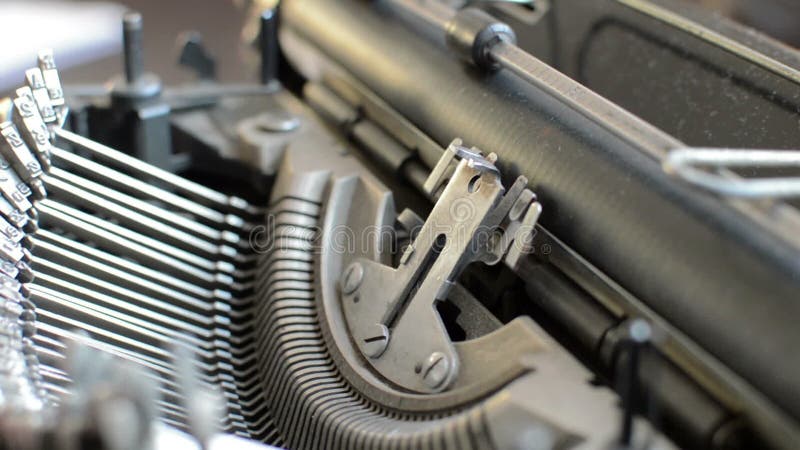 Old typewriter machine detail stock video