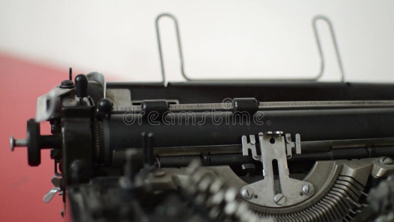 Old typewriter machine detail stock video footage