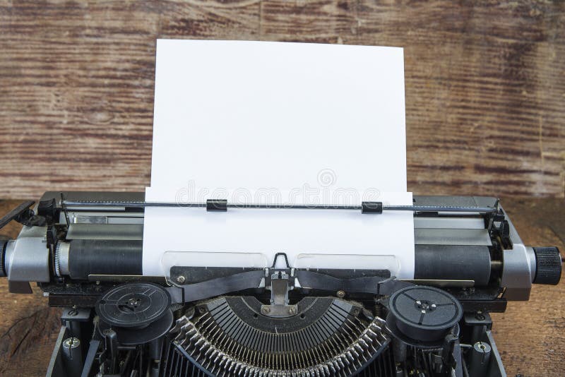 Old Typewriter with Paper on Background Stock Image - Image of typewriter,  writer: 111516793