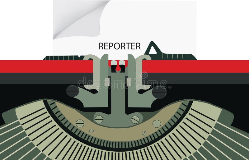 Old typewriter with written reporter stock illustration Old typewriter with written reporter stock illustration