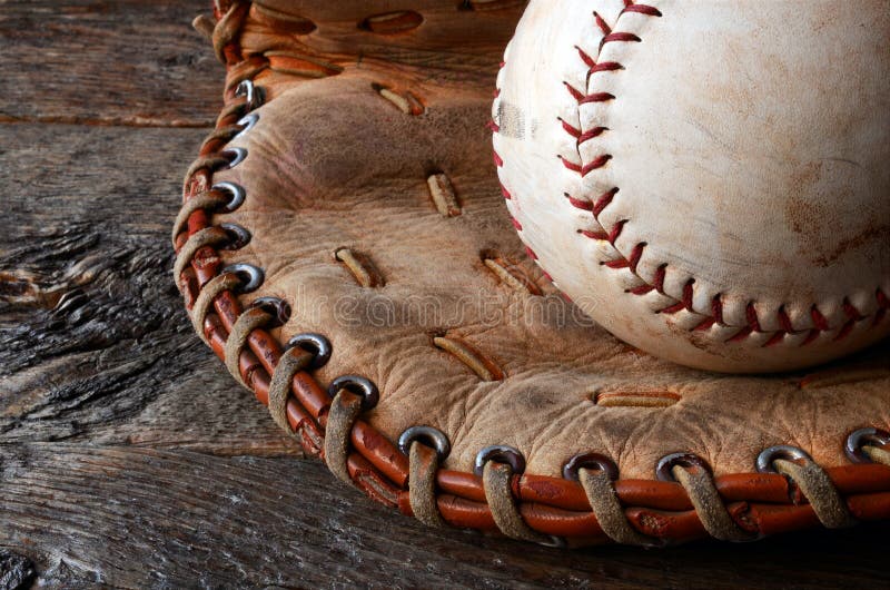 Old Used Baseball Equipment Stock Image Image of vintage, american