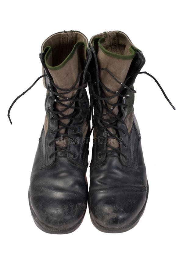 Old Used Jungle Boots Vietnam War Period Stock Photo - Image of boots ...