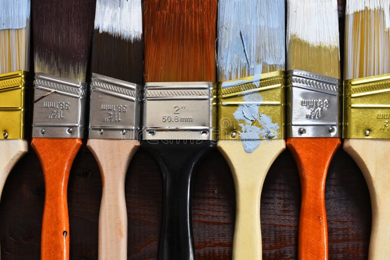Old Used Paint Brush with Dried Paint Stock Image Image of messy