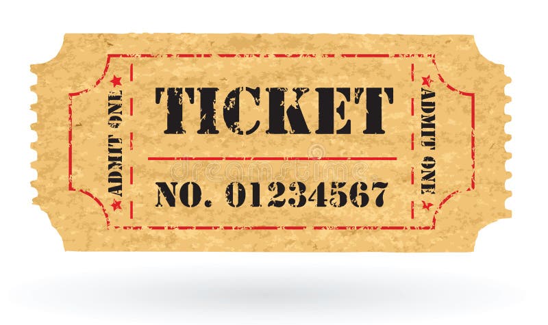 Old Vector vintage paper ticket with number