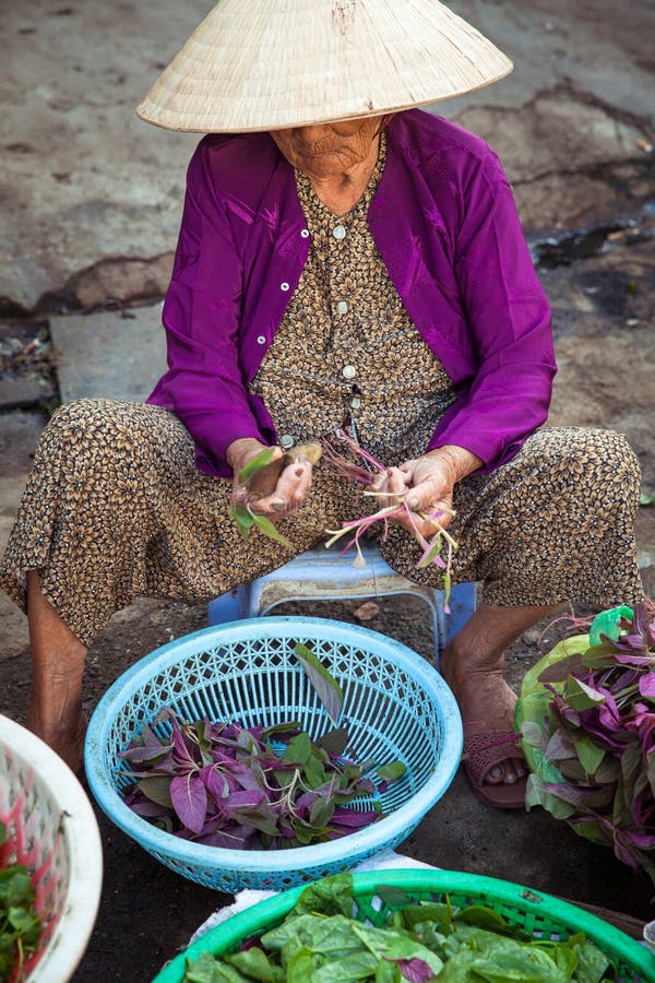 Old Vietnamese Woman At The Street Market, Vietnam ...