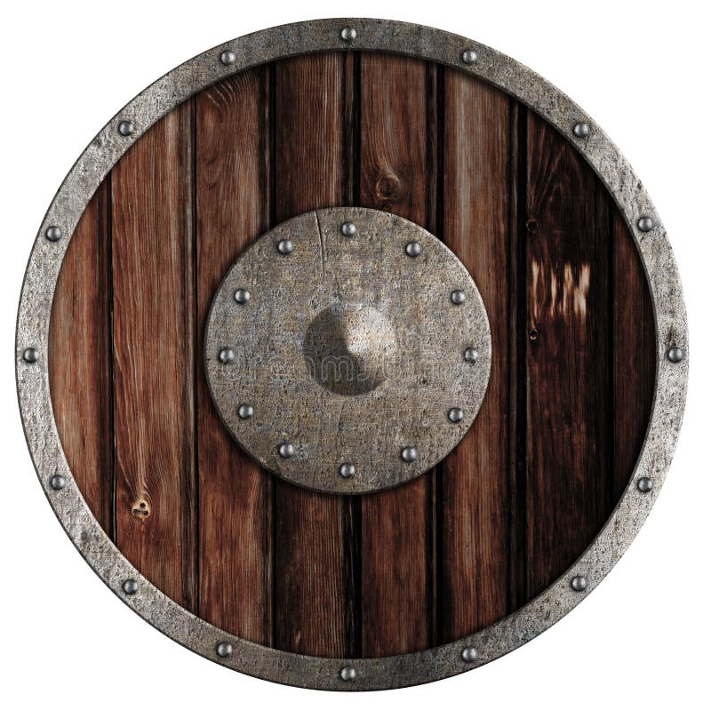 Old Viking Wooden Shield Isolated Stock Image - Image of ...