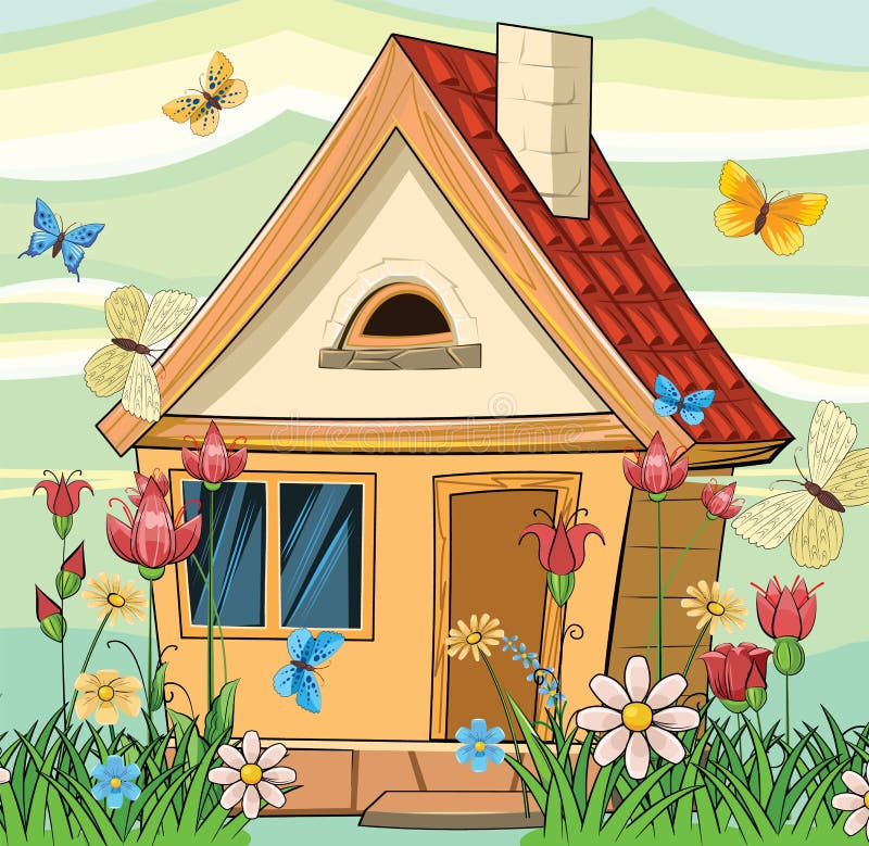 Old Village House. Fabulous Cartoon Object. Cute Childish Style. Ancient  Dwelling. Tiny, Small Stock Vector - Illustration of cartoon, land:  202840455