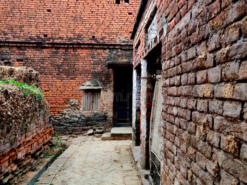 An Old Village House Wall Made Up of Red Bricks in India Stock Photo -  Image of countryside, outdoor: 218067166