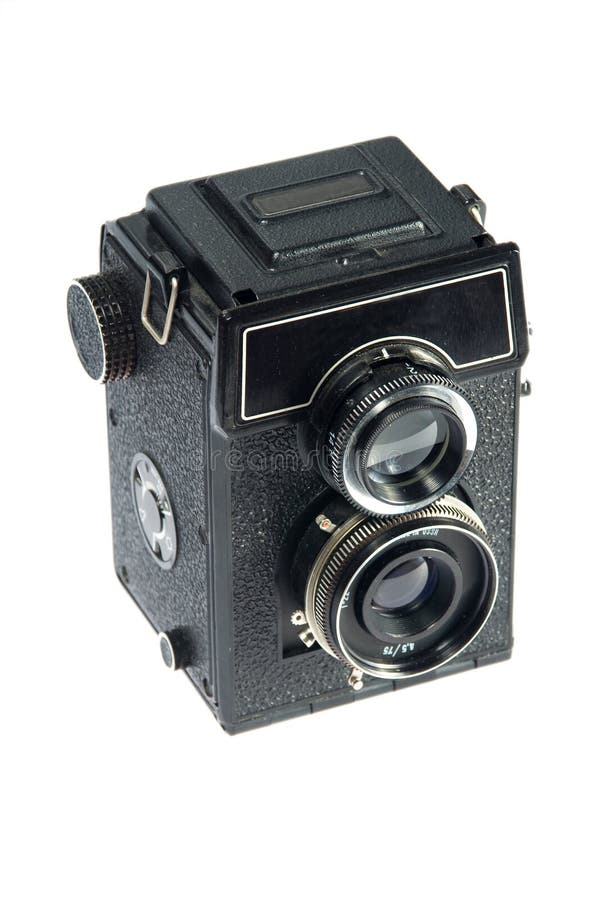 Old vintage camera stock photo