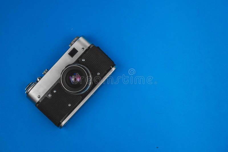 old vintage camera isolated on blue background royalty free stock images old vintage camera isolated on blue background royalty free stock images