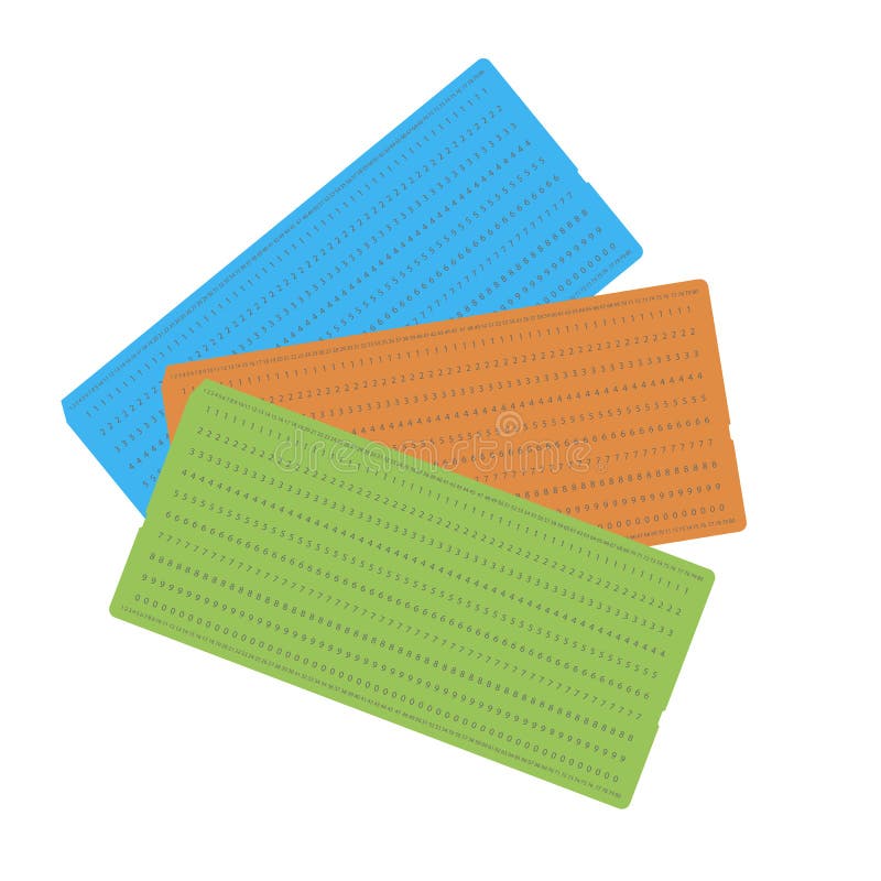 Old Vintage Computer Data Storage. Paper Punched Card Isolated on White