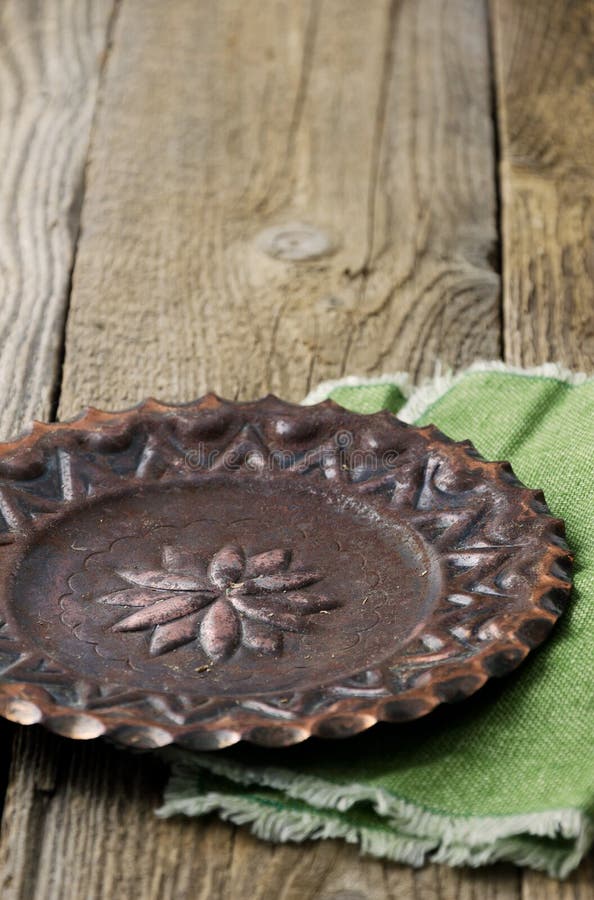 Old vintage copper plate stock photo. Image of green 47318968