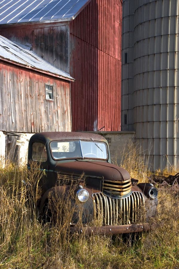 Old Vintage Farm Truck by Barn