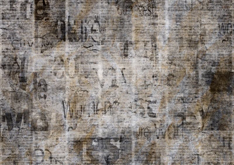 Newspaper with old grunge vintage unreadable paper texture background.  Newspaper with old unrea…