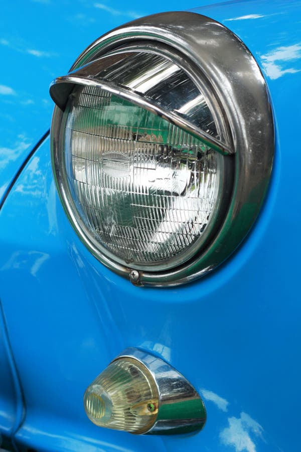 Vintage car headlights stock photo. Image of architecture 43290144