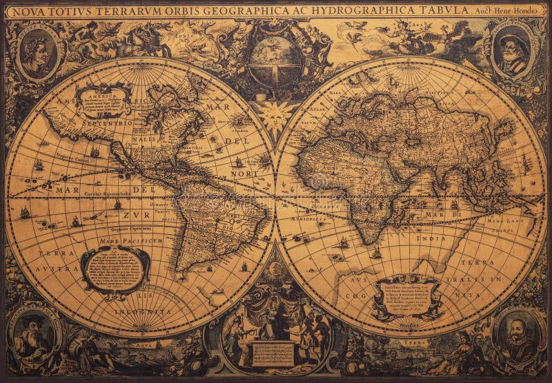 Old vintage map of world, the original map. Atlas book stock images, royalty-free photos and pictures
