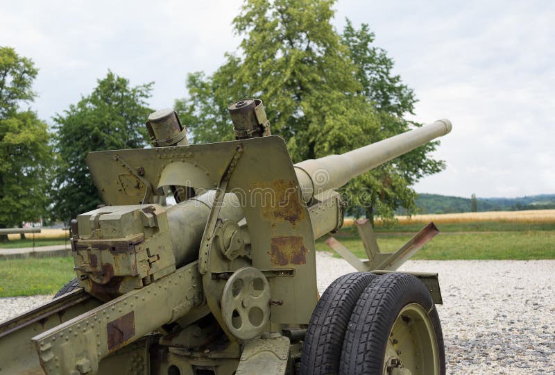 Old vintage mobile artillery vehicle