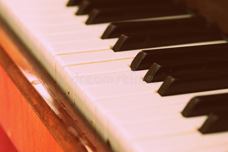 Old Vintage Piano Brown Color. Retro Style Stock Photo - Image of