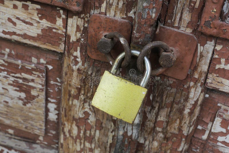 Old vintage rusty padlock