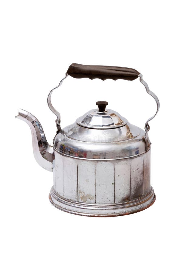 Old Vintage Tea Kettle on White Background Stock Image Image of water