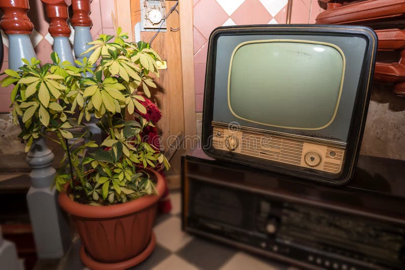 Close up image of retro tube TV. Close up image of retro tube TV