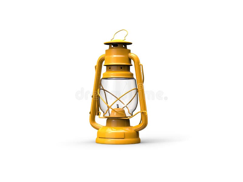 Old Vintage Yellow Oil Lantern Stock Illustration Illustration of