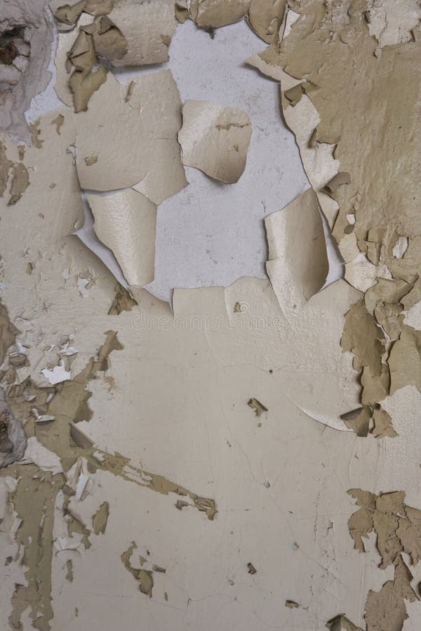 Partially Peeled Off Paint on Old Wall Stock Image Image of