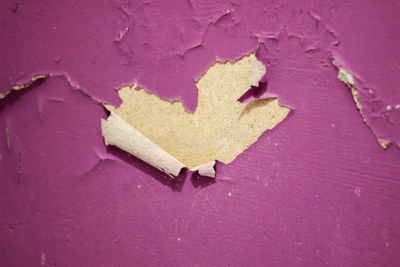 Old Wall Painted with Purple Paint, Old Wall Texture, Repair Stock