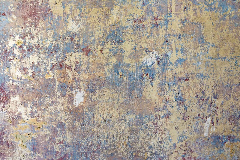 Old Wall with Removed Wallpaper and Rest of Paint Stock Image Image