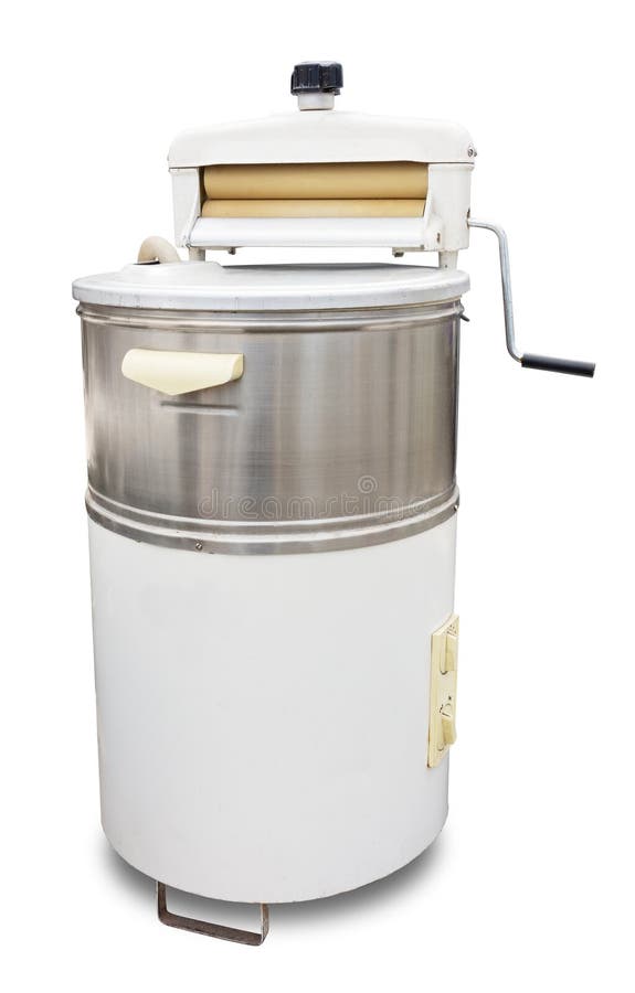 old washing machine with rollers