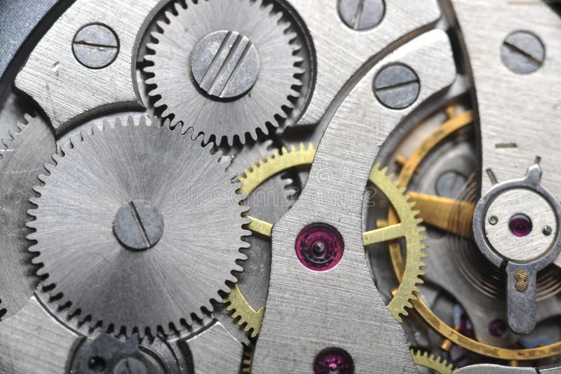 Old watch gears close up royalty free stock photos