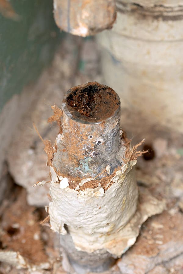 Old Water Pipe Clogged with Rust Stock Photo Image of house, drainage