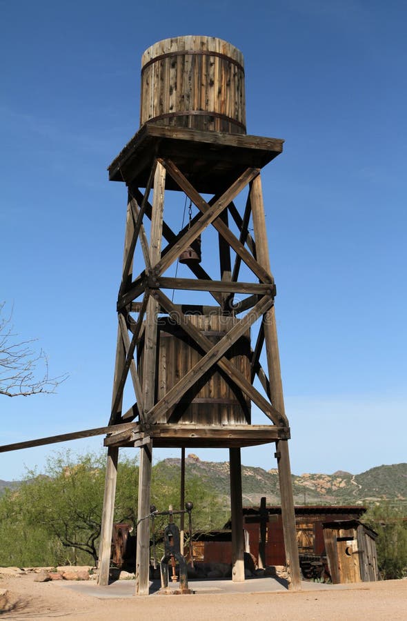 Download Old Water Tower stock image. Image of tower, wooden, western - 14904627
