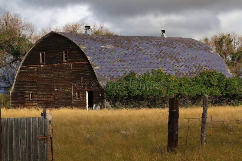 Old & Weathered Half Dome Barn Stock Image Image of fence, barn