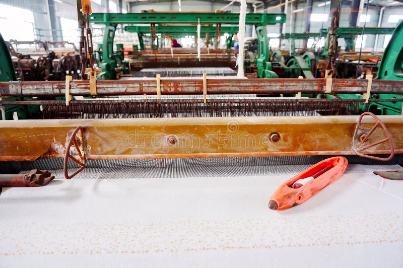 Old weaving machine royalty free stock photography