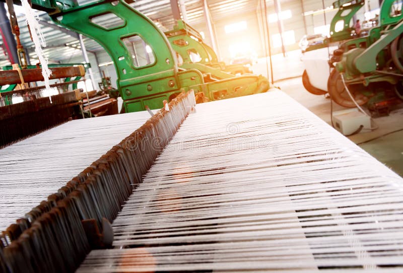 Old weaving machine stock photo