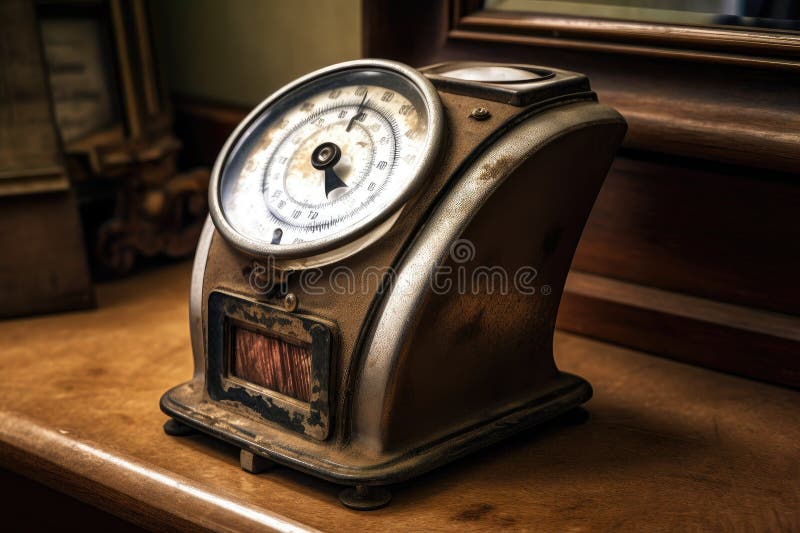 Old weight, on the scale, showing a dramatic decrease in weight, created with generative ai. Dramatic decrease stock images, royalty-free photos and pictures