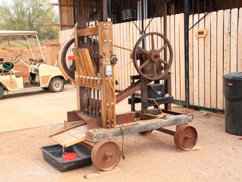 USA, Arizona: Old West - Assayers ore crusher royalty free stock image