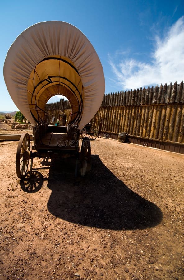 Old western covered wagon