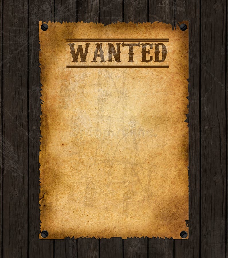 Old Western Wanted Poster stock image. Image of dyed - 25224693