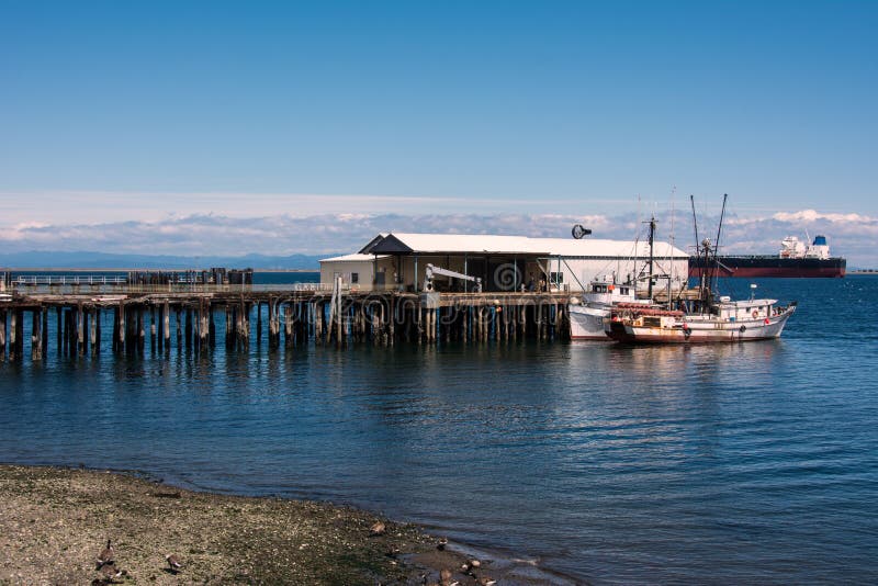 Old wharf in Port Angeles, Washington, USA stock image Old wharf in Port Angeles, Washington, USA stock image