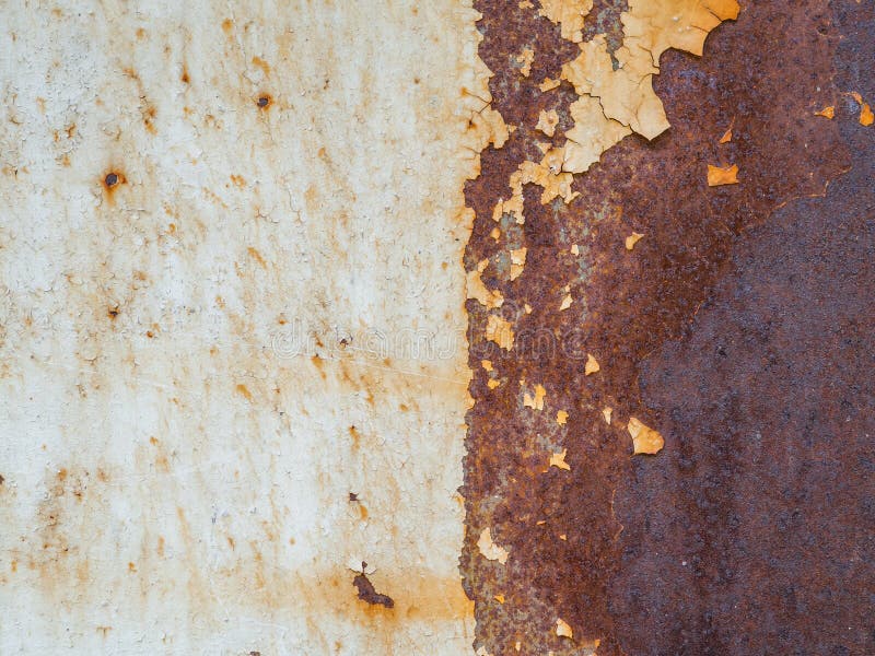 Old White Painted Steel with Rust on Metal Texture Stock Photo Image