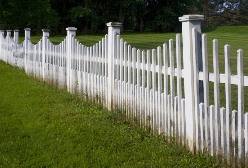 Old White Picket Fence stock image. Image of white, outdoors 10348005