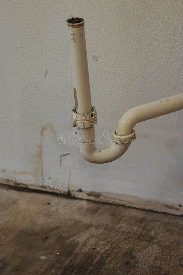 Disconnected Old White Pvc Pipe for Kitchen Sink Stock Image Image of broken, industry 217056693