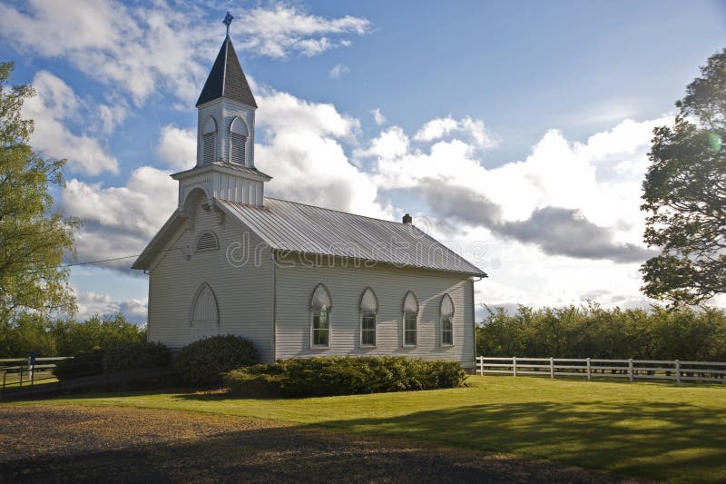 Old white rural church