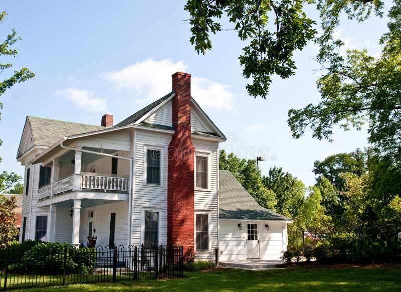 Old White Two Story Farmhouse