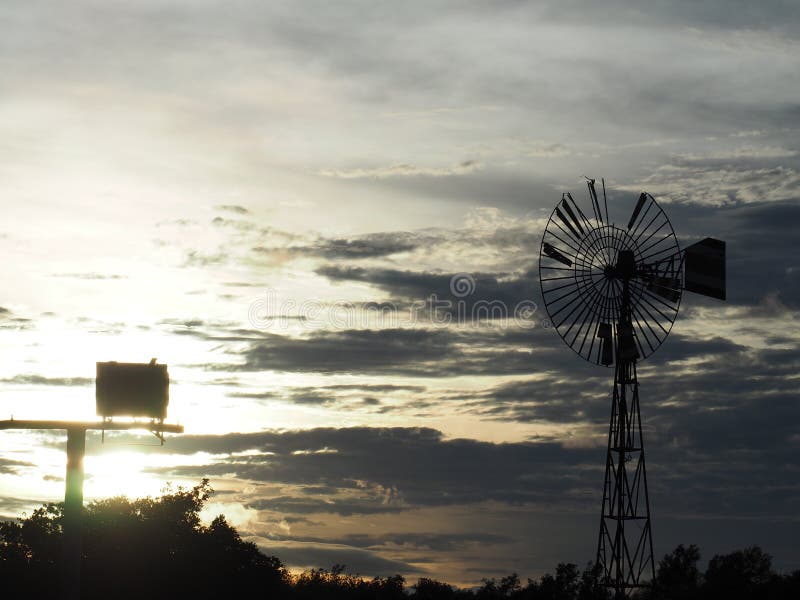 Old wind turbines for pumping water. Texas wind energy turbines stock images, royalty-free photos and pictures