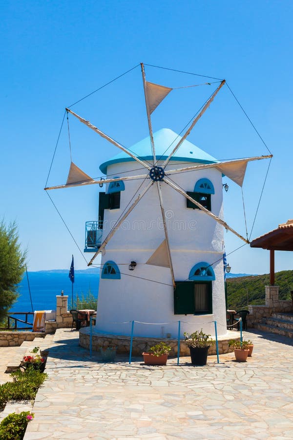 Old Windmill in Agios Nikolaos near blue caves in Zakynthos Zan