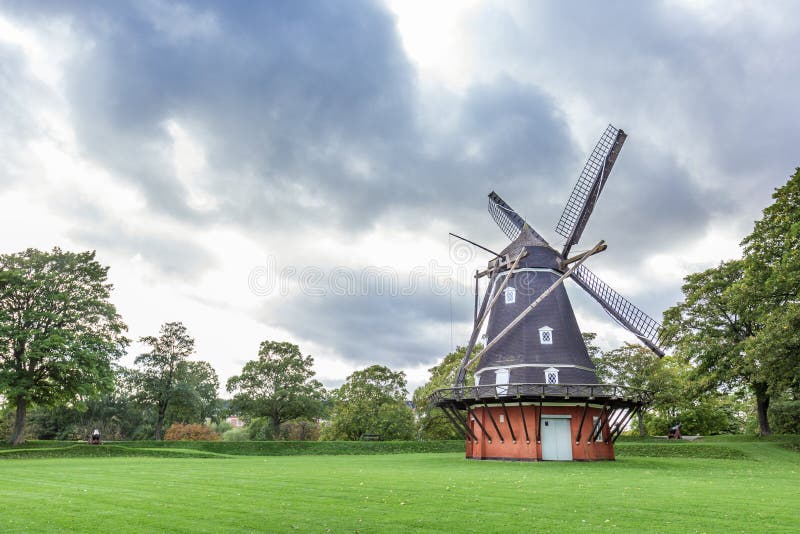 Old windmill in historical pak in Copenhagen. Denmark stock photos Old windmill in historical pak in Copenhagen. Denmark stock photos