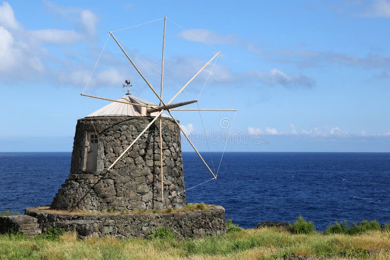 Old windmill on the island of Corvo Azores